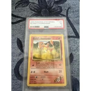 Blaine's Charmander 61/132 Gym Heroes Unlimited Pokémon Card PSA 5
